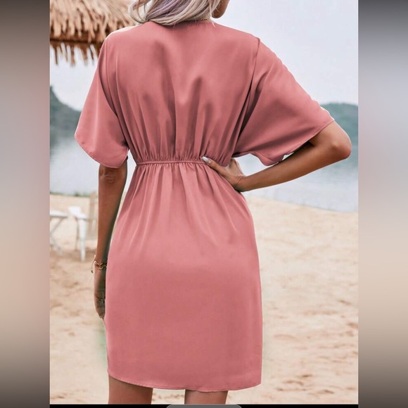 Boho batwing sleeve twist front dress - Picture 3 of 8